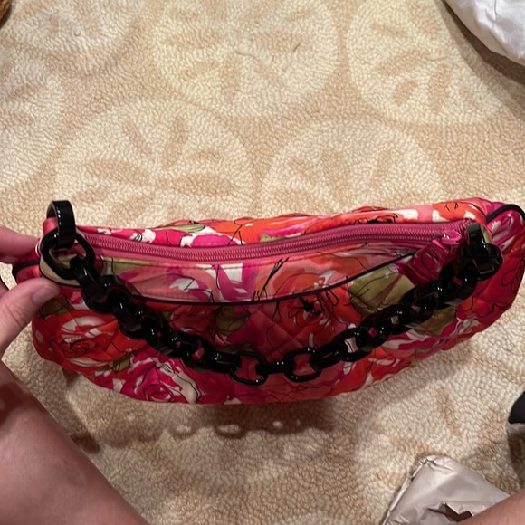 Rare silk pink floral quilted Vera Bradley shoulder bag - Picture 5 of 7